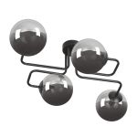 Emibig Plafondlamp Brendi Staal Zwart | Geschikt voor 4x E14 - Max 10W