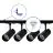 Bright Choice Complete Set 1-Fase Rail L 1 x 1 Meter Zwart | incl. 4x Spot + GU10 2700K 3W Dimbaar + Eindkap, Voedingsconnector en L -Verbindingsstuk