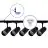 Bright Choice Complete Set 1-Fase Rail L 1,5 x 1,5 Meter Zwart | incl. 5x Spot + GU10 2700K 3W Dimbaar + Eindkap, Voedingsconnector en L -Verbindingsstuk
