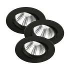 Voordeelpak 3x Nordlux Spot Fremont Metaal Zwart 4.5W 345lm 36D - 827 Zeer Warm Wit | 85mm - IP23- Dimbaar