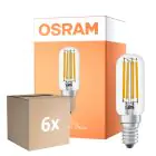 Voordeelpak 6x Osram LED Special E14 Tubular Lamp T26 Filament Helder 6.5W 730lm - 827 Zeer Warm Wit | Dimbaar - Vervangt 55W